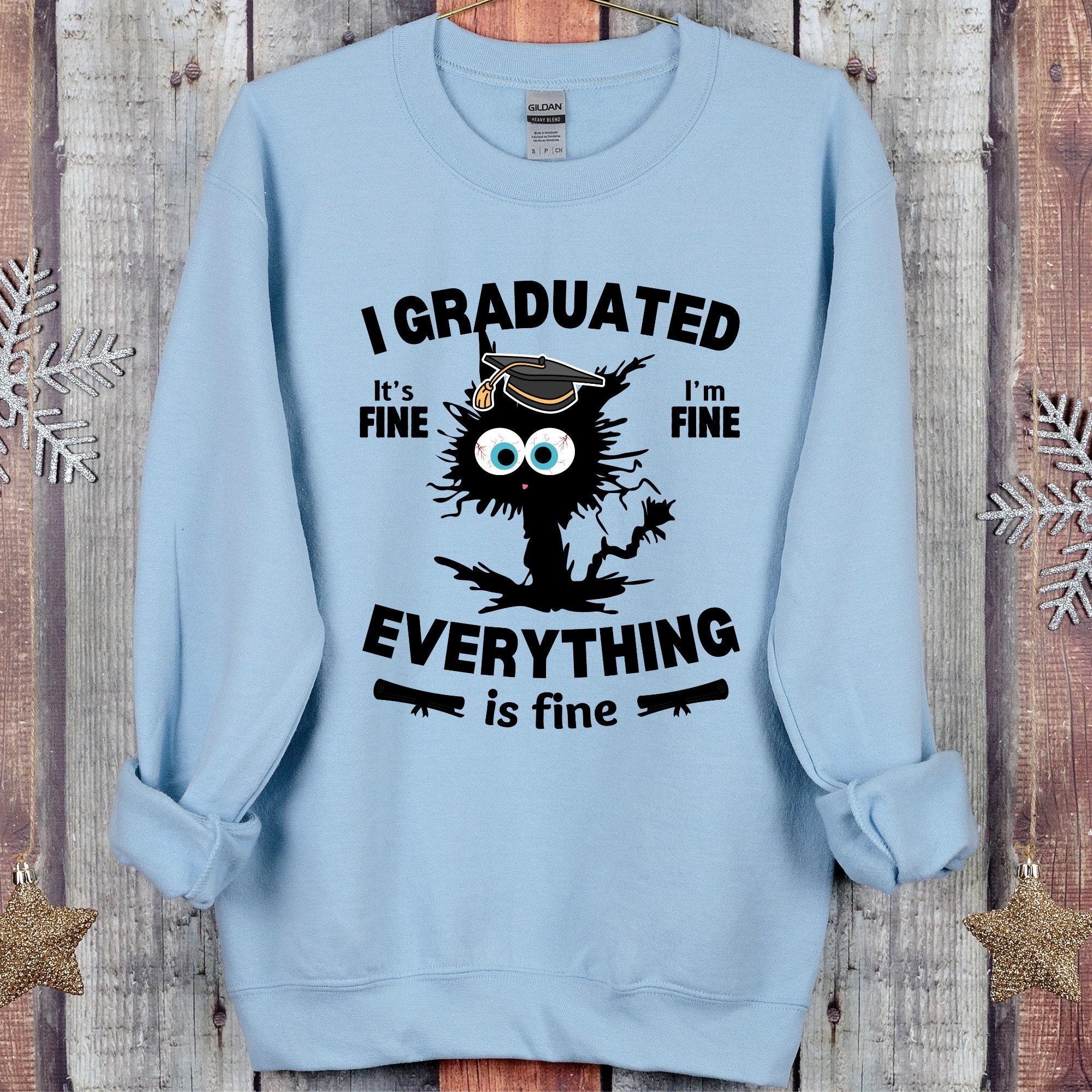 I Graduated T Shirt Funny Graduation Shirt Funny Black Cat Graduation ...