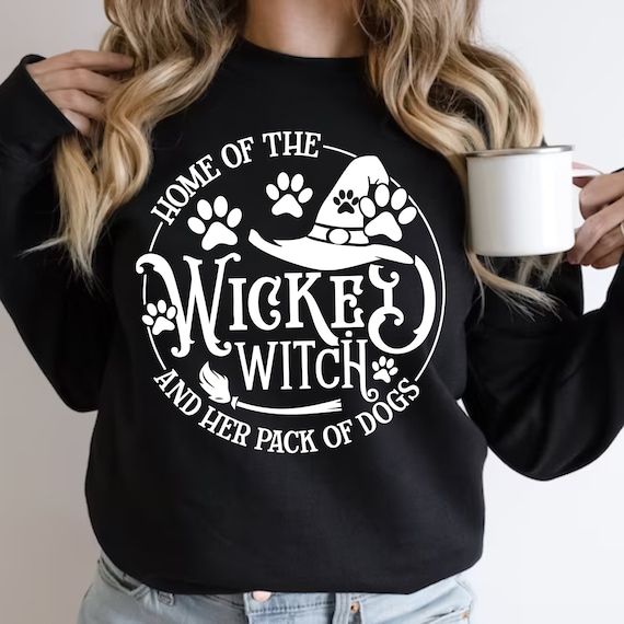 Wicked Witch Dog Mom Halloween Sweatshirt or Hoodie