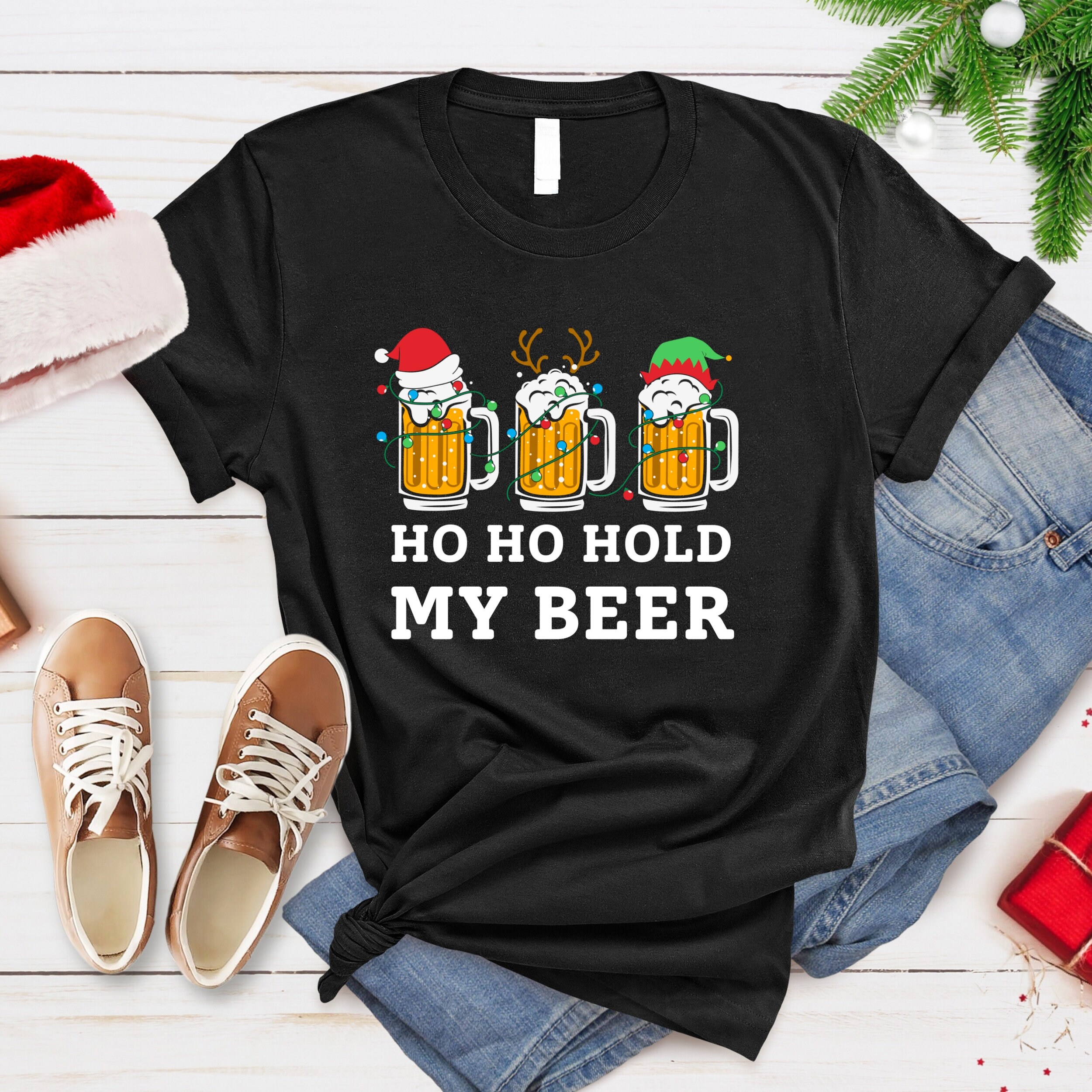 Ho Ho Hold My Beer Santa Summer Christmas In July Drinking