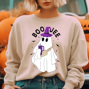 Halloween Geist Sweatshirt Frauen Boo Jee Geist Sweatshirt Boo Jee Shirt Spooky Saison Ghost Pullover Spooky Vibes Shirt Halloween Geschenke