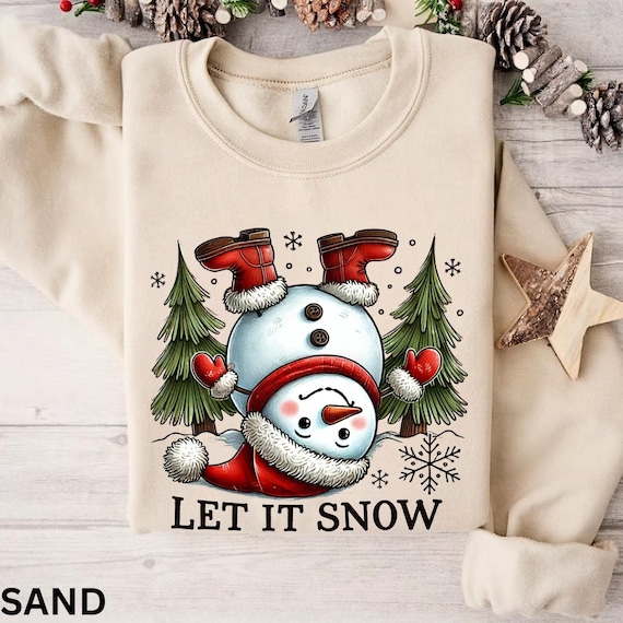 Sweat De Noël Femme - Pull Bonhomme De Neige Manches Longues, Matière Douce Polyester, Cadeau Drôle - 5