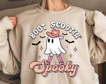 Boot Scootin' Spooky Sweatshirt: Cowboy Ghost, Western Halloween