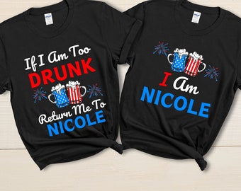 Grappige shirts voor koppels 4 juli: bijpassende patriottische T-shirts van de VS