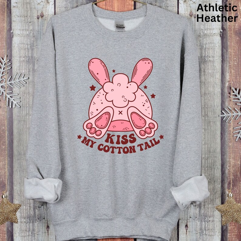 Retro Easter Shirt Kiss My Cottontail Sweatshirt Funny Easter Bunny ...