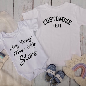 Bodys personalizados, camisetas personalizadas para niños pequeños, ropa de bebé personalizada, camisetas de bebé personalizadas, trajes de bebé a juego, camisetas personalizadas a juego para mamá y yo