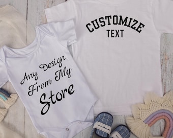 Custom Baby Bodysuit & Toddler Shirt: Personalized Matching Set