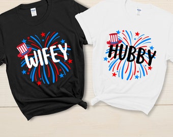 Camisas de pareja del 4 de julio para esposo y esposa Camisas de pareja patrióticas para mamá y papá Camisas de pareja a juego para el 4 de julio