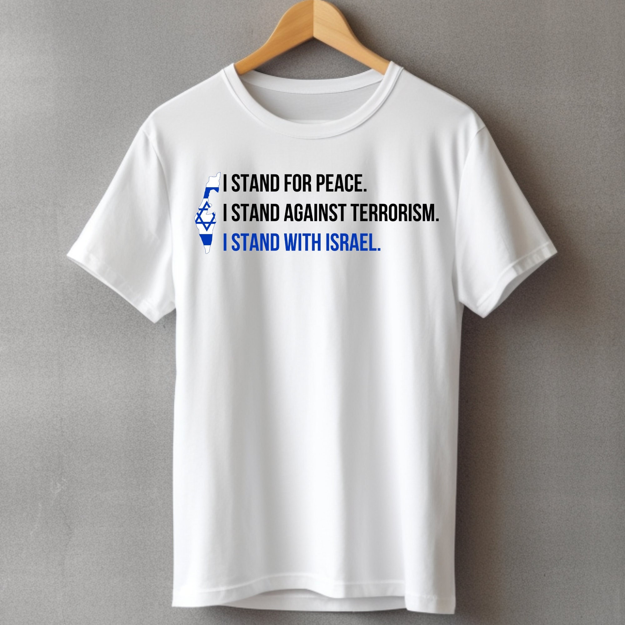 T-shirt Unisex Stand With Israel - Prega Per Israele - Anti Hamas - Nuova