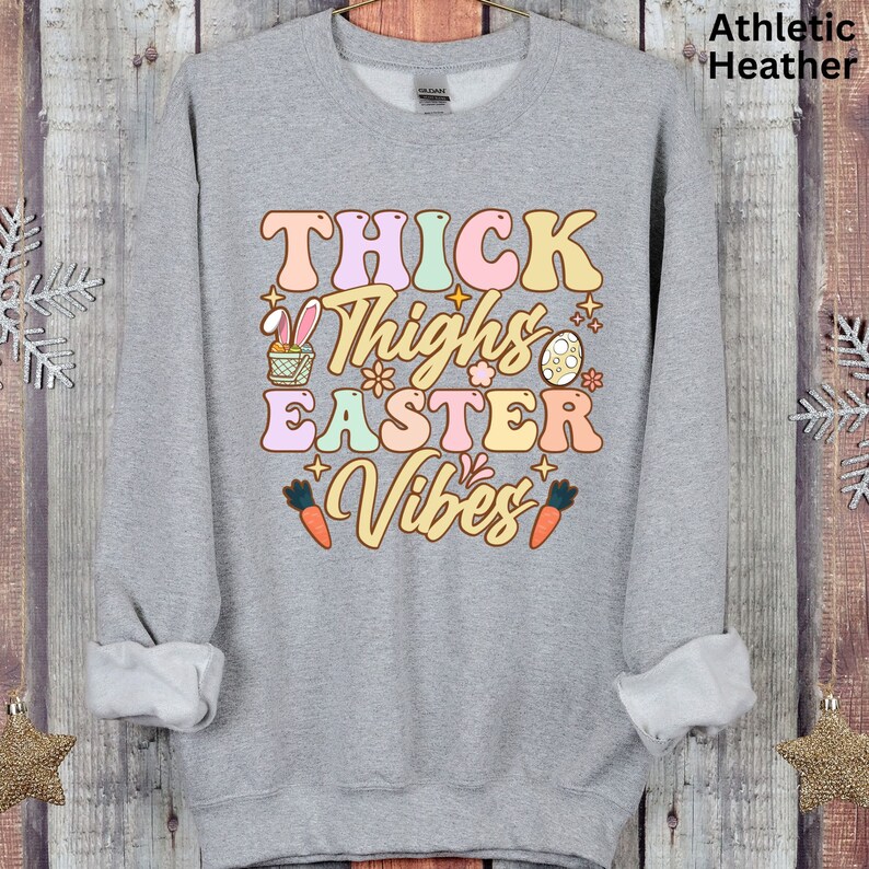 Retro Easter Shirt for Women Easter Vibes Sweatshirt Funny Easter