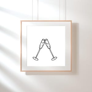 Celebration Glasses Wall Art - Champagne Glasses - Printable Download Wall Art