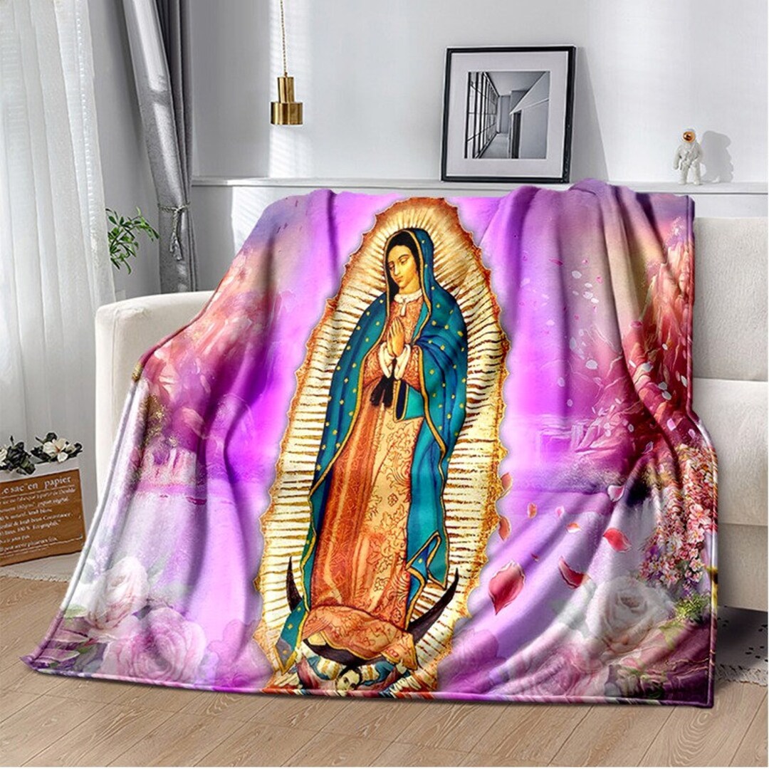 Our Lady of Guadalupe Blanket Lightweight Warm Mary Throw Etsy