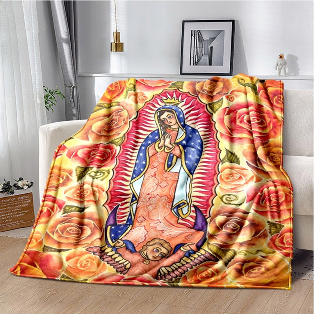 Our Lady of Guadalupe Blanket Lightweight Warm Mary Throw Etsy
