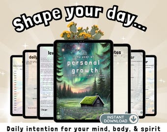 Personal Growth Planner | Four Seasons of Reflection Journal | Printable Self Help Agenda