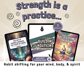Daily Self Care Workbook Bundle | Habit Building & Affirmations, Printable eBooks
