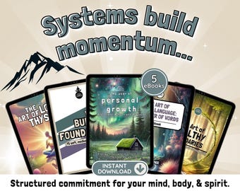Discipline and Personal Growth Bundle: Healthy Boundaries, Self Love, 75 Day Challenge, Agenda, Affirmations Workbooks