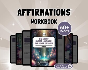 Affirmations Workbook | Prompted Reflection & Personal Growth Journal | Fillable PDF