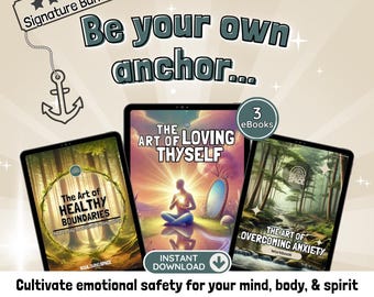 Anxiety Journal, Burnout Recovery Workbook Bundle, Self Care & Emotional Support, Printable eBooks
