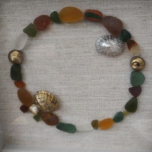 sea glass wreath art hand made unique