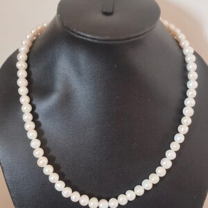 925 ss Fresh water pearl 7-8mm 18" with 2 " extension Necklace*sterling Silver*Pearl necklace*crown chakra*moon planet*Bridal wear