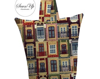 Unfilled Fabric Doorstop 3 Sizes Lisbon Tapestry Handmade Door Stop Villa Heritage Gift