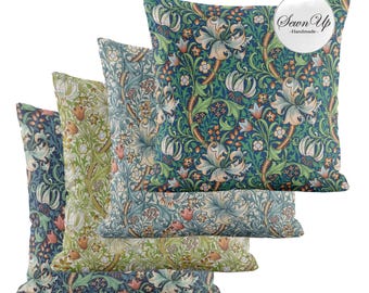 Outdoor Cushion Cover 29 Sizes William Morris Golden Lily Handmade Trees Leaf Leaves Gift Waterproof Conservatory Garden