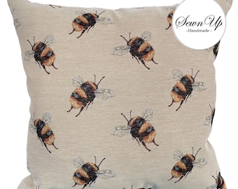 Cushion Cover 29 Sizes Bumble Bee Tapestry Cotton Handmade Insects Gift Bees Scatter Scatter Throw Pillow