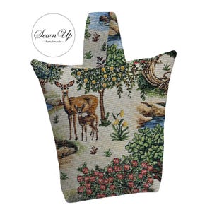 Unfilled Fabric Doorstop 4 Sizes Woodland Forest Tapestry Handmade Door Stop Animals Heritage Culture Gift Deer Fawn