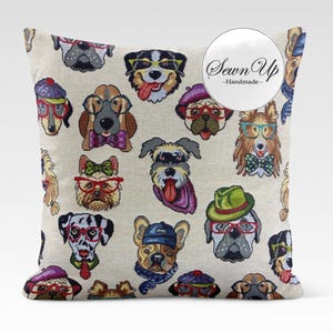 Housse de coussin 29 tailles chiens tapisserie coton fait main animaux animaux de compagnie dalmatien français carlin terrier basset chien cadeau dispersion coussin