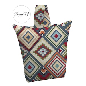 Unfilled Fabric Doorstop 4 Sizes Big Aztec Tapestry Handmade Door Stop Mayan Diamonds Heritage Tribal Tribe Mexican Culture Gift