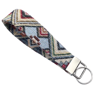 Quilted Key Fob Wristlet 2 Sizes Little Aztec Handmade Keyfob Keyring Gift Heritage Culture Tribal Tribe Mexican