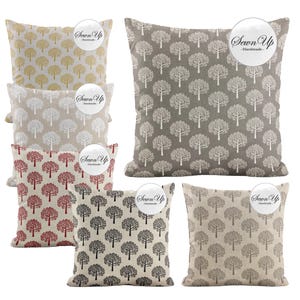 Cushion Cover 29 Sizes Mulberry Tree 5 Colours Linen Cotton Handmade Leaves Leaf Gift