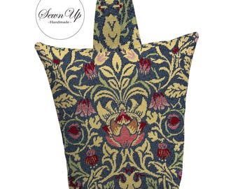 Unfilled Fabric Doorstop 3 Sizes William Morris Violet & Columbine Tapestry Handmade Door Stop Floral Flowers Leaves Leaf Gift