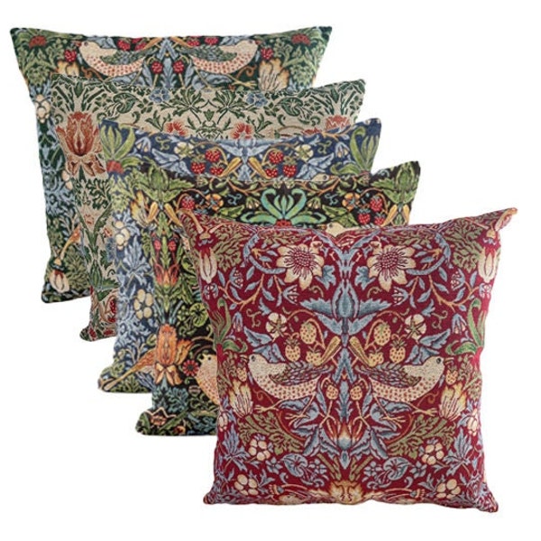 Cushion Cover 14 Sizes Strawberry Thief William Morris Tapestry Cotton Handmade Floral Flower