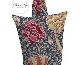 Unfilled Fabric Doorstop 3 Sizes William Morris The Cray Tapestry Handmade Door Stop Floral Flowers Leaves Leaf Gift
