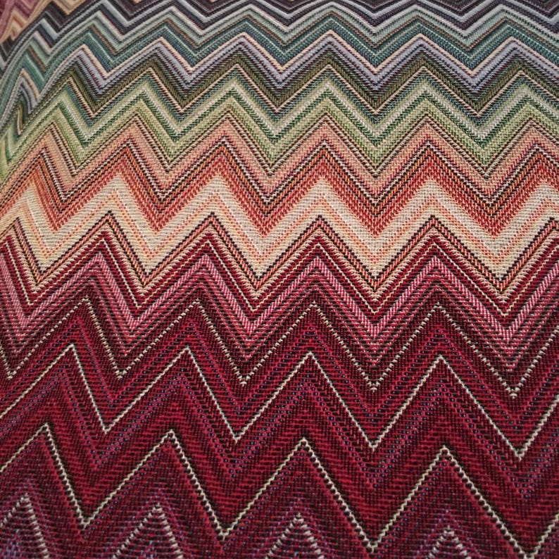 Funda de cojín de 29 tamaños, tapiz de Murano, algodón, hecha a mano, con ondas en zigzag, diseño ondulado, regalo, chevron, cojín decorativo. imagen 3