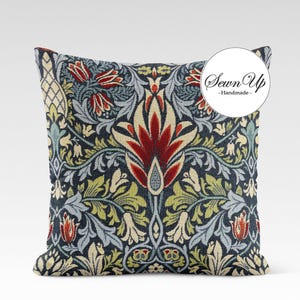 Kussenhoes 29 maten William Morris slangenkop tapijt katoen handgemaakte bloemen parelmoervlinder Victoriaanse kunst Snakeshead sierkussen sierkussen