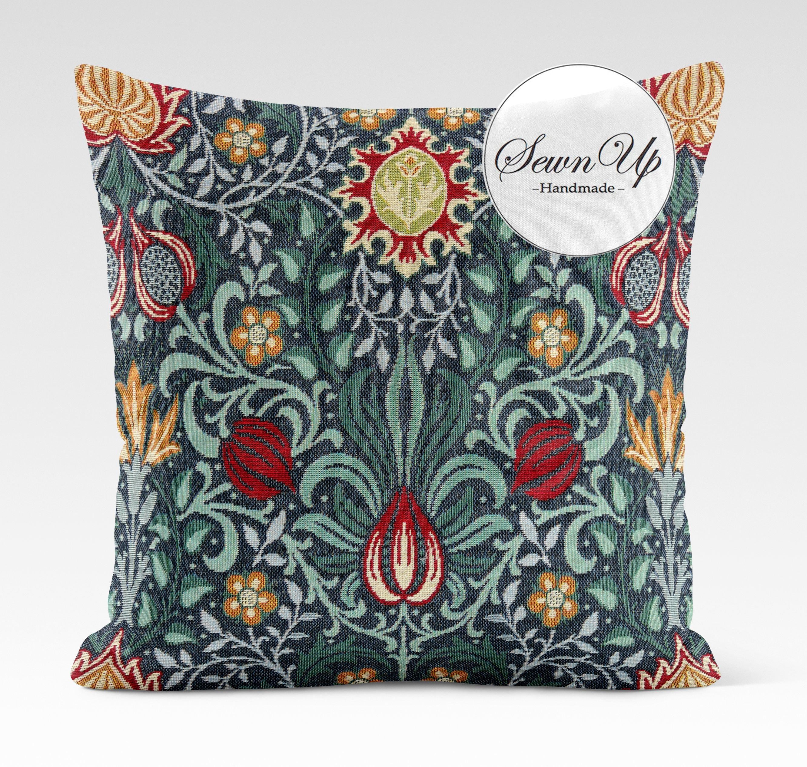 Housse de coussin 29 tailles William Morris tapisserie persane coton fait main floral turc victorien arts et artisanat cadeau