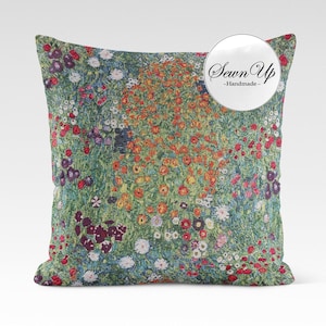 Cushion Cover 29 Sizes Monet Flower Garden Tapestry Cotton Handmade Floral Leaves Leaf Gift Scatter Throw Pillow