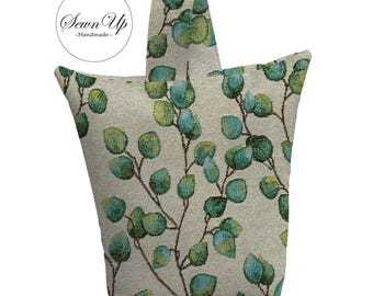 Unfilled Fabric Doorstop 3 Sizes Little Eucalyptus Tapestry Handmade Door Stop Floral Flowers Leaves Leaf Tree Gift