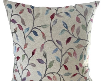 Cushion Cover 14 Sizes Beaufort Tapestry Cotton Handmade Floral Leaves Leaf