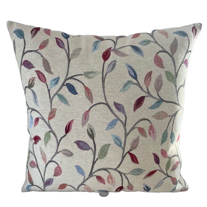 Cushion Cover 14 Sizes Beaufort Tapestry Cotton Handmade Floral Leaves Leaf image 1