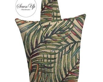 Unfilled Fabric Doorstop 3 Sizes Tropical Palm Tapestry Handmade Door Stop Floral Flowers Leaves Leaf Tree Gift