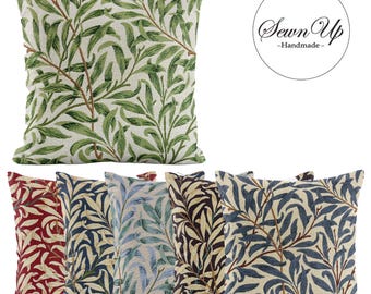 Cushion Cover 29 Sizes William Morris Willow Bough Tapestry Cotton Handmade Floral Leaves Leaf Victorian Arts Crafts  Scatter Throw Pillow