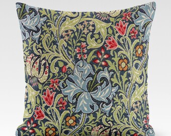 Fodera per cuscino 14 misure William Morris Arazzo con giglio dorato in cotone fatto a mano con fiori floreali