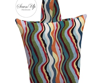 Unfilled Fabric Doorstop 3 Sizes Waves Tapestry Handmade Door Stop Wavy Gift