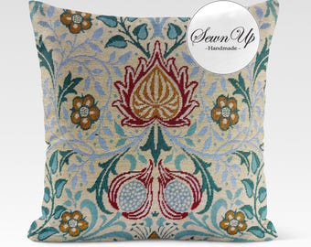 Cushion Cover 29 Sizes William Morris Persian Natural Tapestry Cotton Handmade Floral Culture Farsi Gift