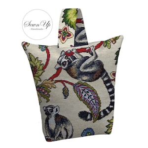 Unfilled Fabric Doorstop 4 Sizes Lemurs Tapestry Handmade Door Stop Animals Gift