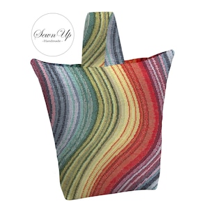 Unfilled Fabric Doorstop 4 Sizes Rainbow Tapestry Handmade Door Stop Waves Wavy Gift