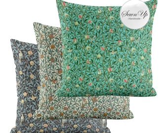 Outdoor Cushion Cover 29 Sizes William Morris Pomegranate & Birds Handmade Trees Leaf Leaves Fruit Waterproof Conservatory Garden