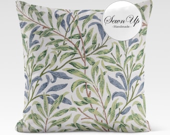 Cushion Cover Chenille 29 Sizes William Morris Willow Bough Green Garden Handmade Floral Leaves Victorian Arts Scatter Throw Pillow